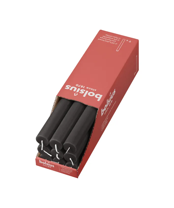 Bolsius - Rustiek Tafelkaars Stormey Grey (9 stuks)