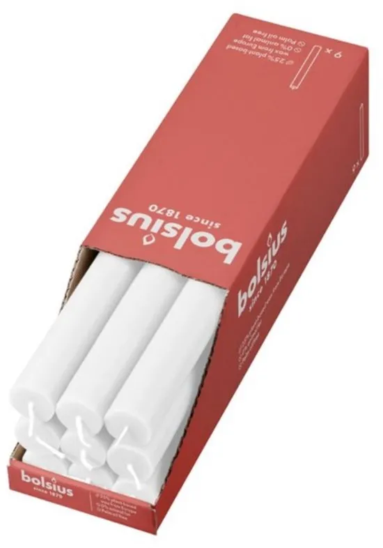 Bolsius - Rustiek Tafelkaars Cloudy White (9 stuks)
