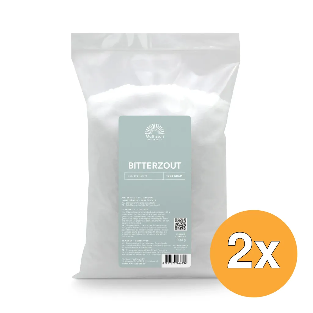 2x Mattisson Bitterzout Epsom Zout Magnesiumsulfaat (1000 gr)