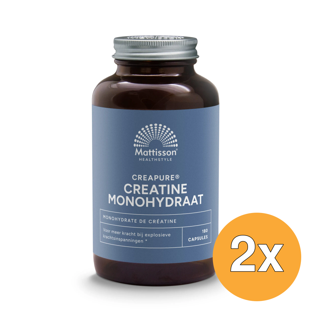 2x Mattisson Creatine Monohydraat Creapure (180 vega capsules)