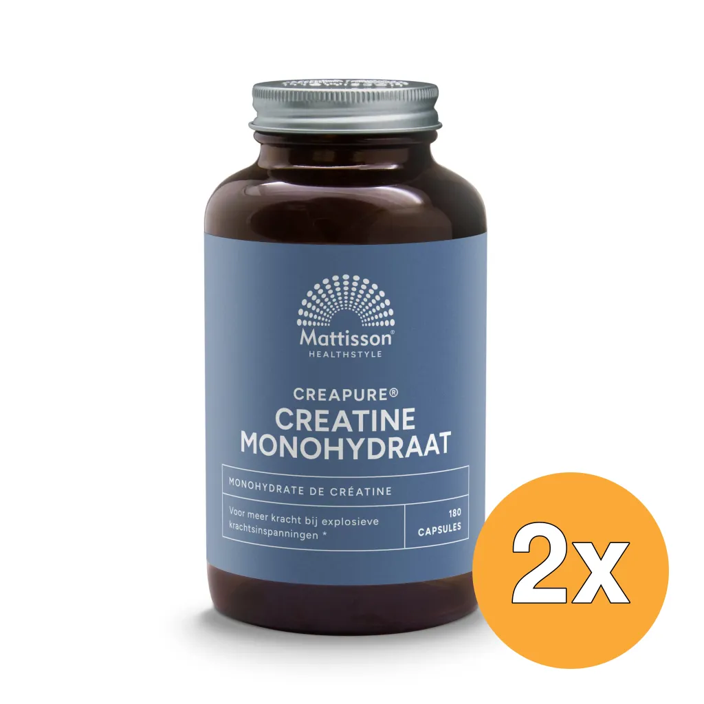 2x Mattisson Creatine Monohydraat Creapure (180 vega capsules)