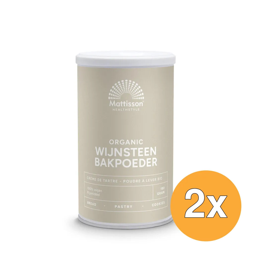 2x Mattisson Wijnsteenbakpoeder Bio (180 gr)
