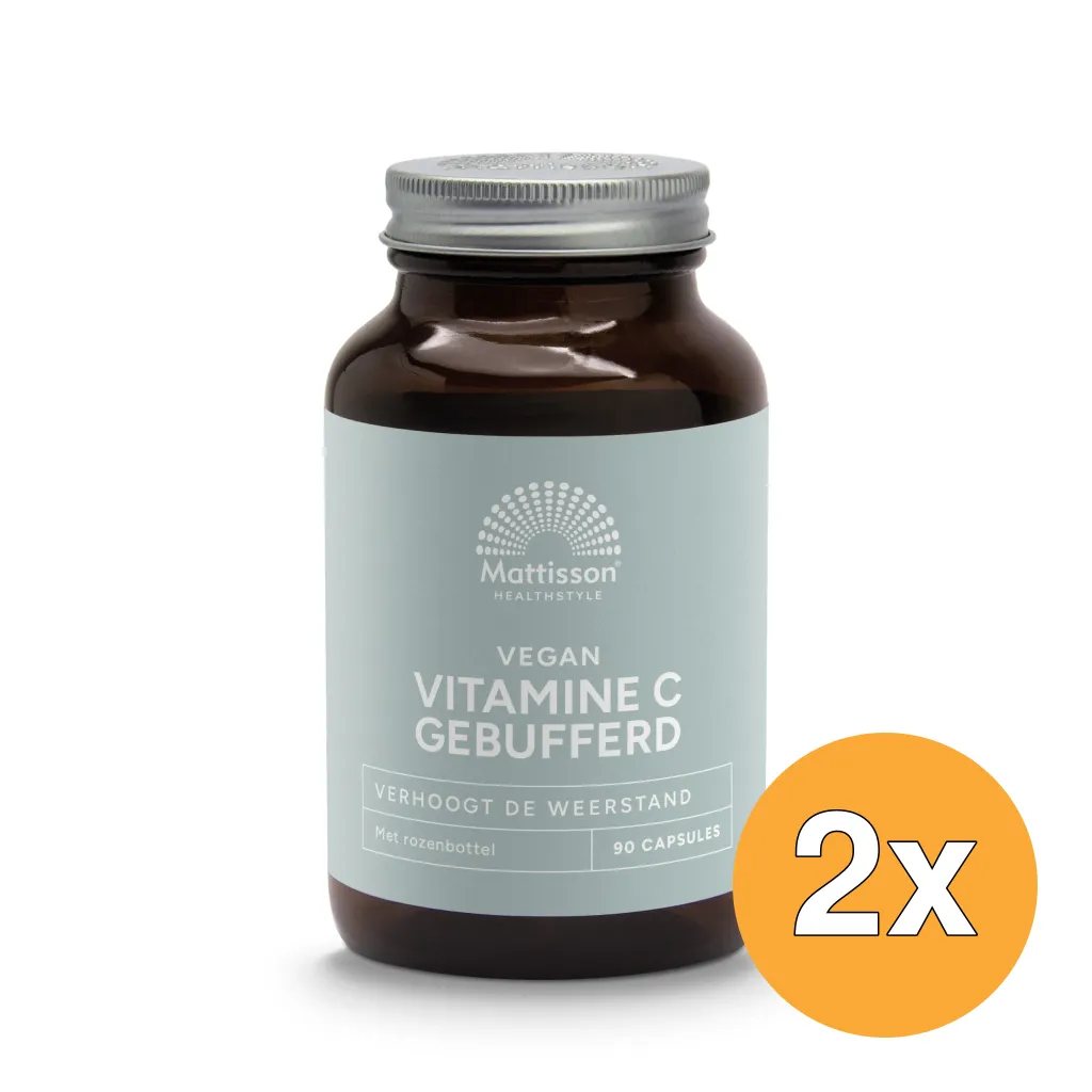 2x Mattisson Vitamine C Gebufferd Calcium & Magnesium Ascorbaat (90 capsules)