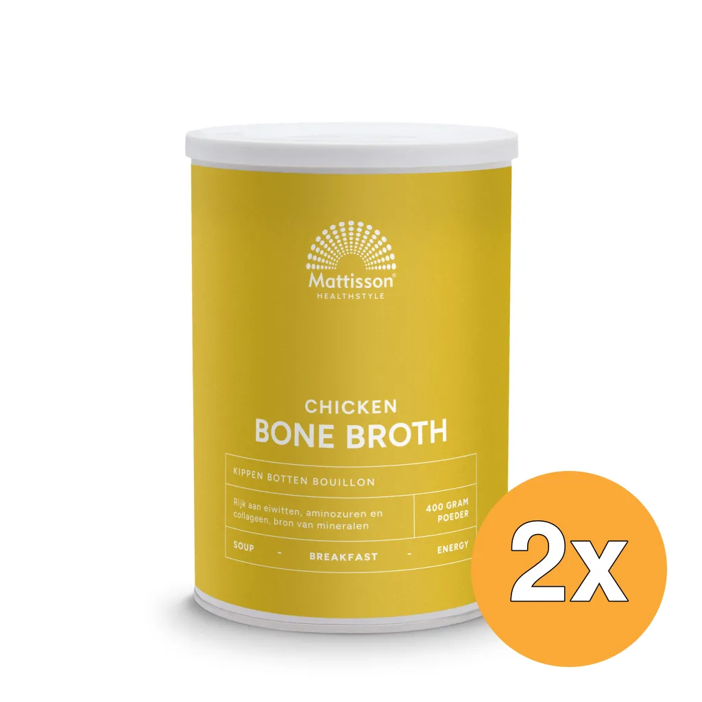 2x Mattisson Chicken Bone Broth - Botten Bouillon Kip (400 gr)