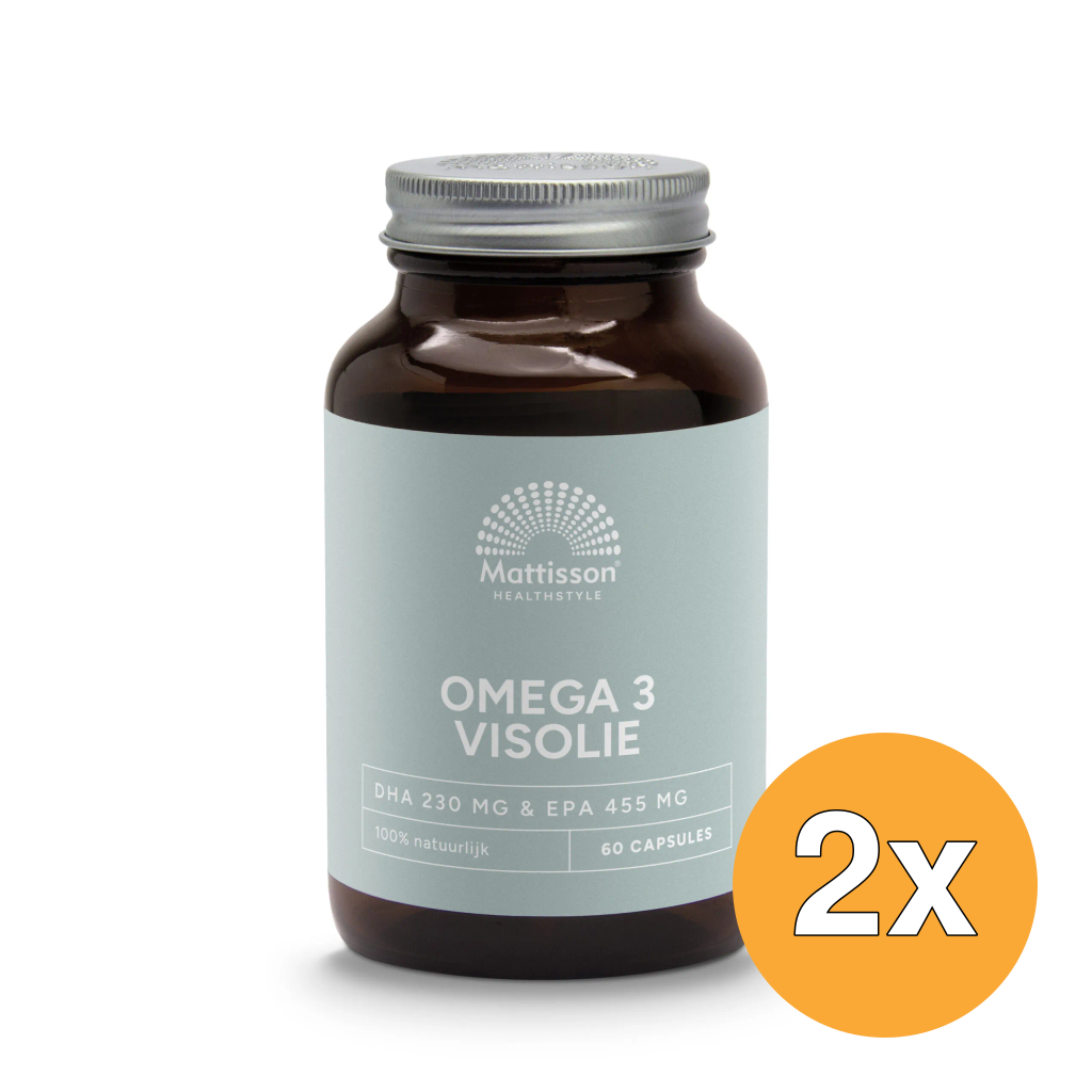 2x Mattisson Omega 3 Visolie 1000mg DHA 230 mg & EPA 455 mg (60 tabletten)