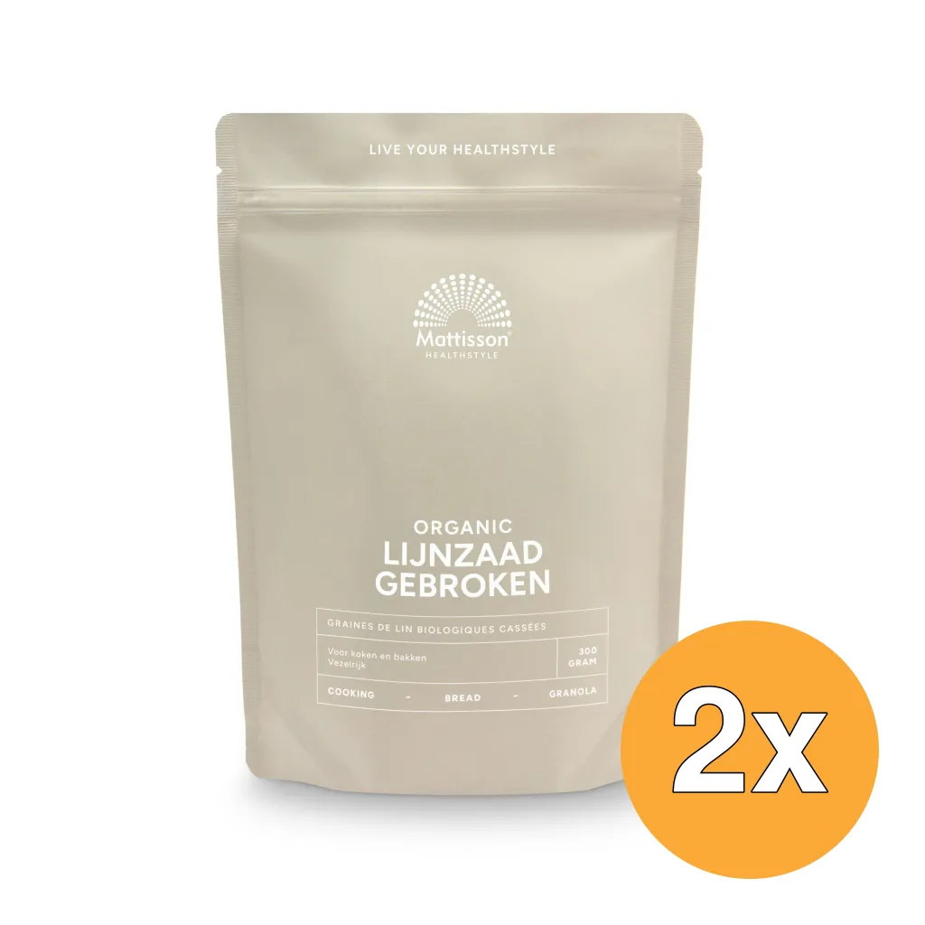 2x Mattisson Lijnzaad Gebroken Omega 3 Bio (300 gr)