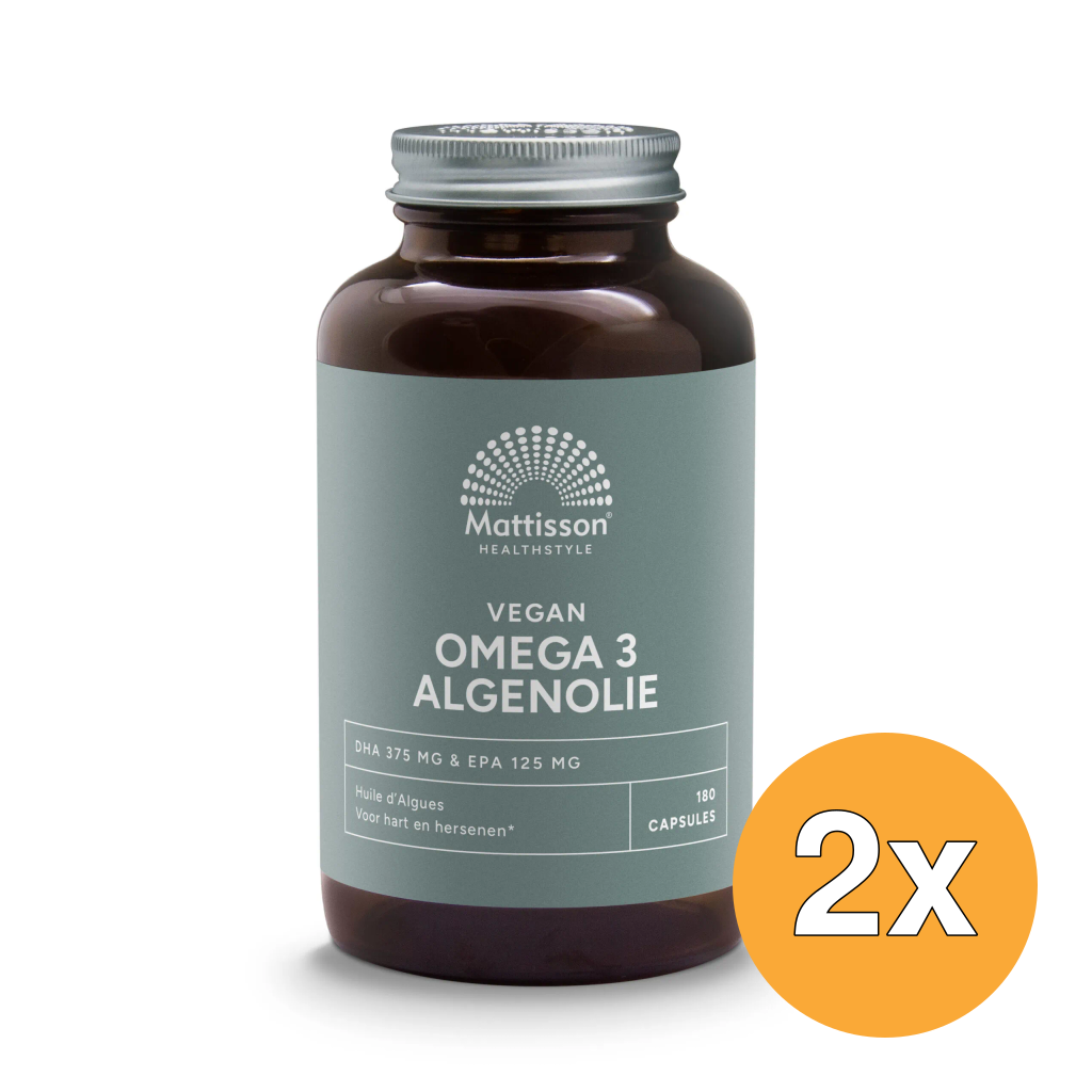 2x Mattisson Vegan Omega 3 Algenolie Dha 37 5Mg Epa 125Mg (180 softgels)