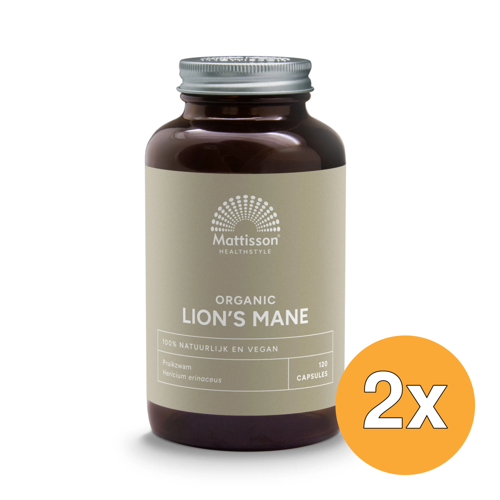 2x Mattisson Biologische Lion'S Mane 500Mg (120 capsules)