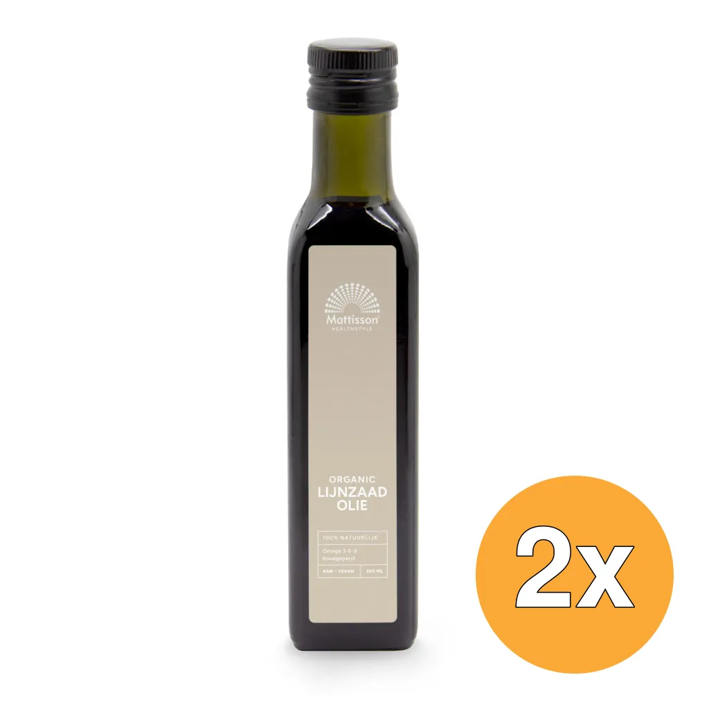2x Mattisson Lijnzaadolie Koudgeperst Bio (250 ml)