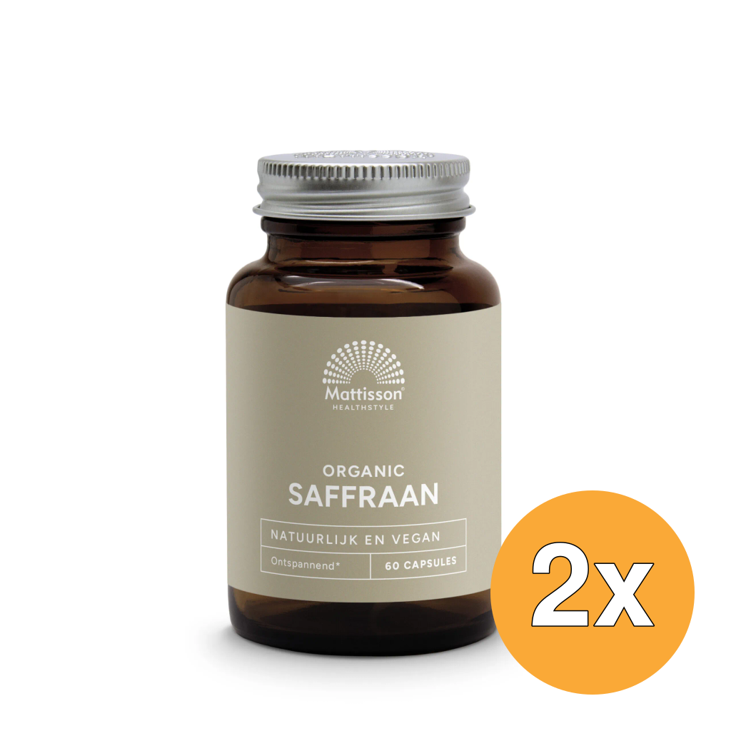2x Mattisson Organic Saffraan 30Mg Bio (60 vega capsules)