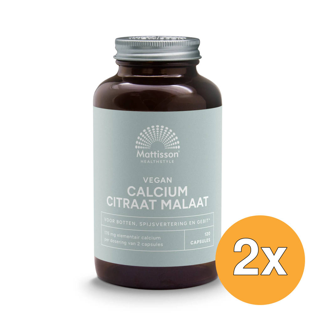 2x Mattisson Vegan Calcium Citraat Malaat (120 capsules)