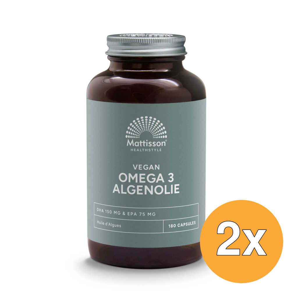 2x Mattisson Vegan Omega 3 Algenolie Dha 150Mg Epa 75Mg (180 vega capsules)