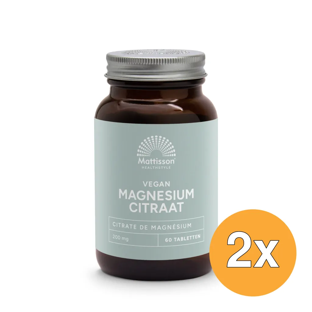 2x Mattisson Magnesium Citraat 200Mg (60 tabletten)