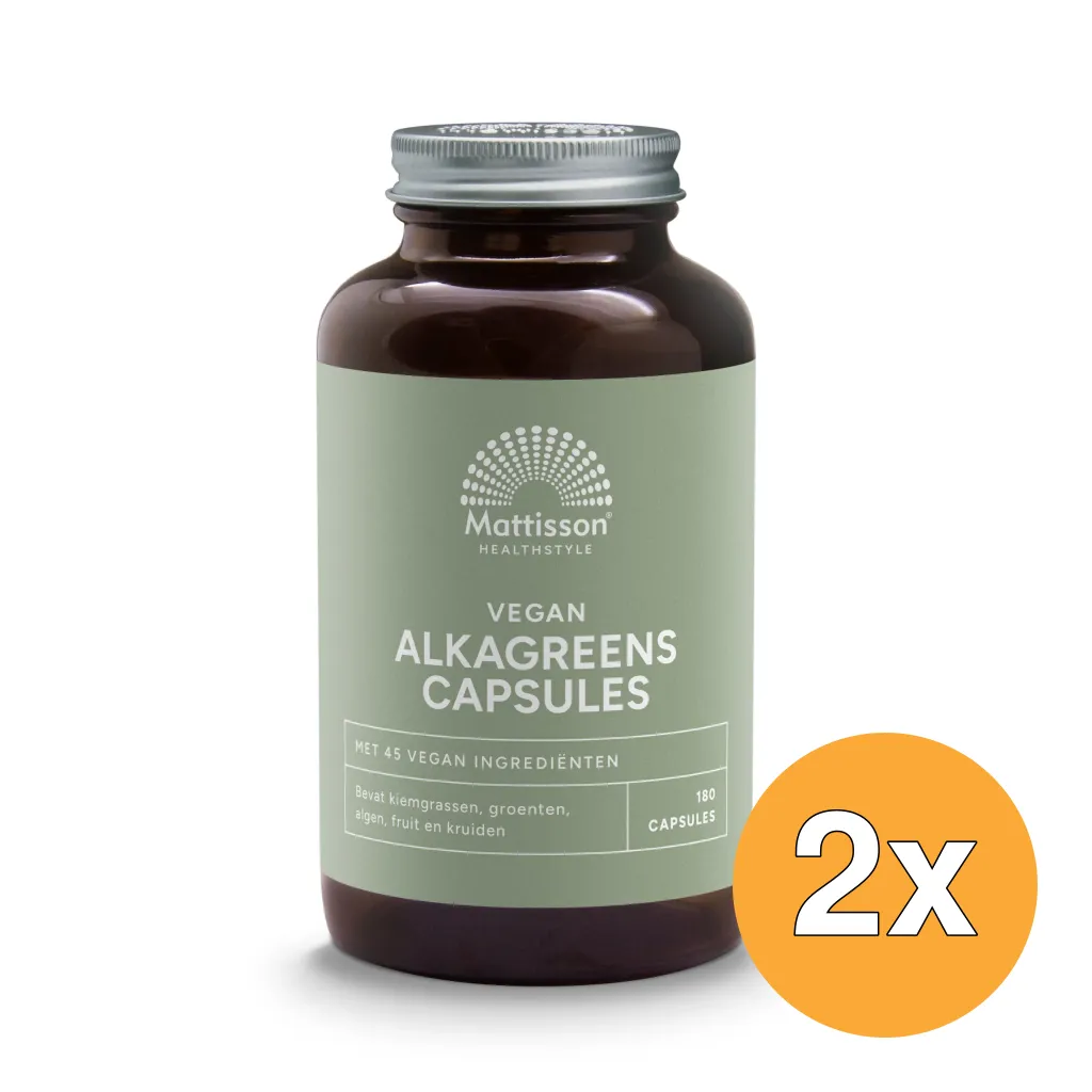 2x Mattisson Absolute Alkagreens 540mg (180 vega capsules)