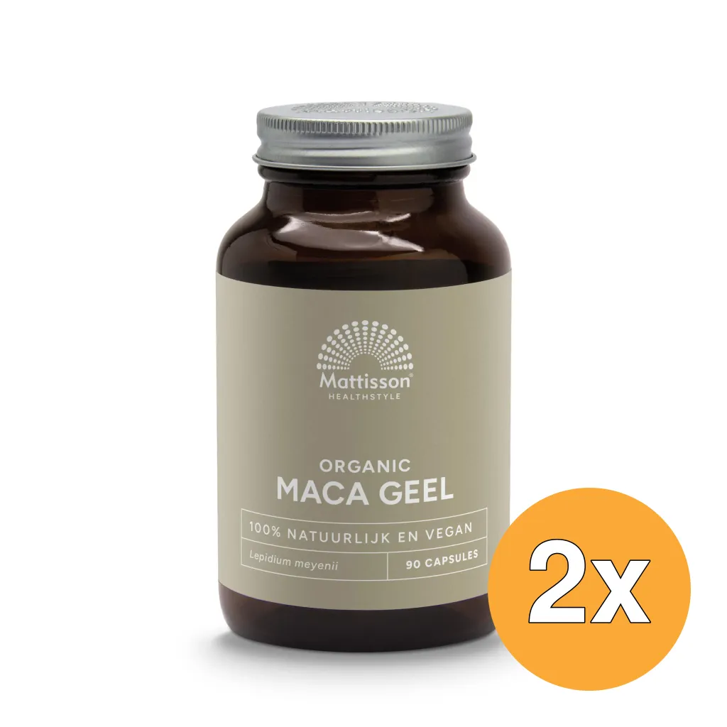 2x Mattisson Biologische Active Maca 750Mg Bio (90 vega capsules)