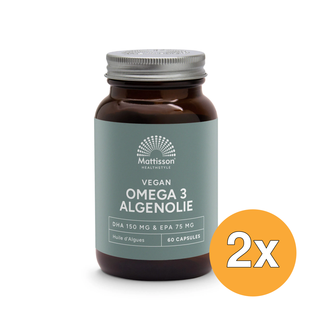 2x Mattisson Vegan Omega 3 Algenolie Dha 150Mg Epa 75Mg (60 vega capsules)