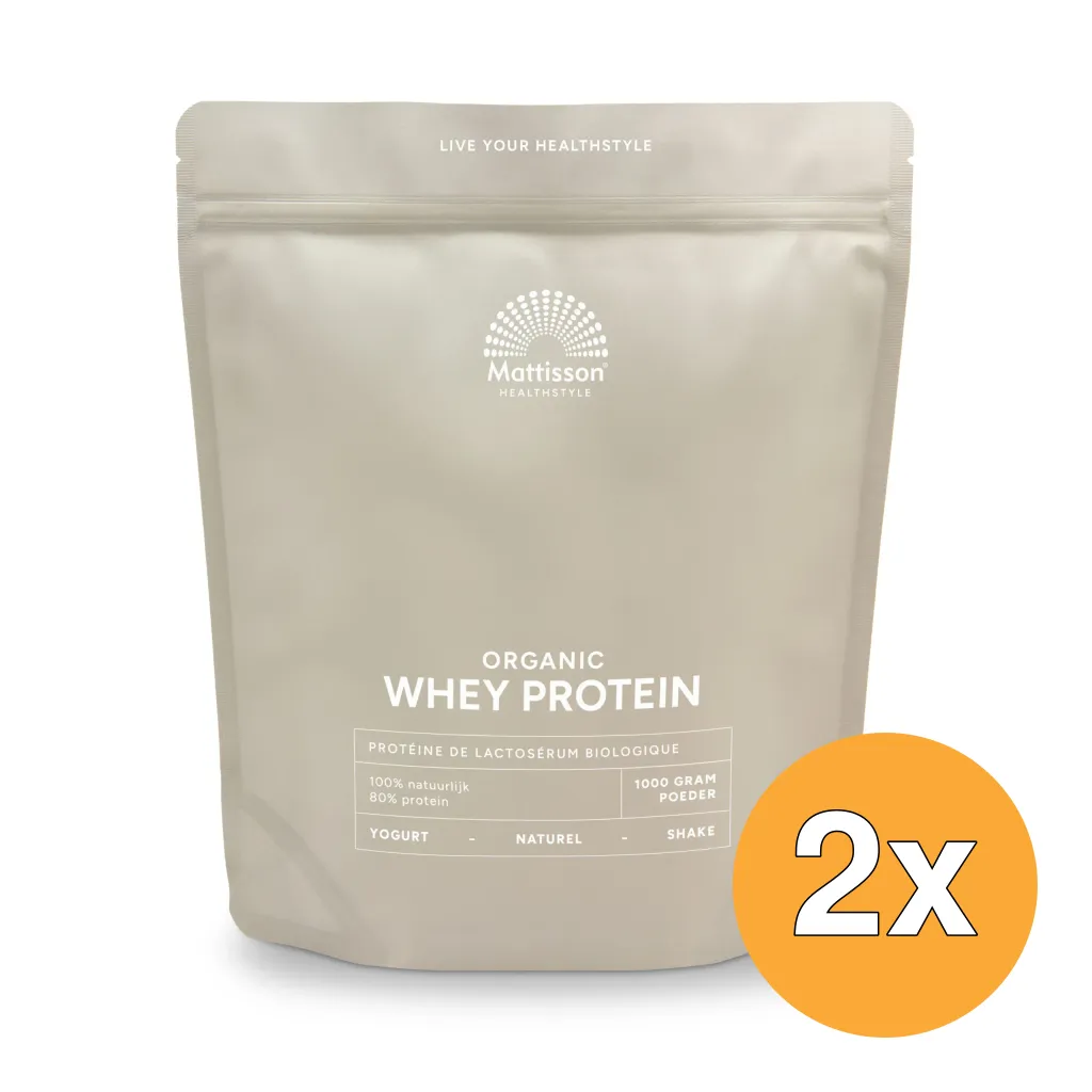 2x Mattisson Whey Proteïne Poeder Naturel 80% (1000 gr)