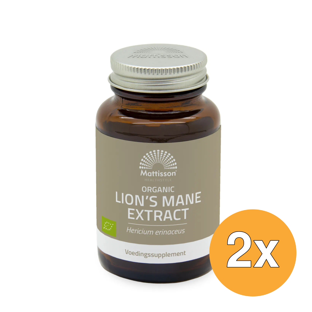 2x Mattisson Biologische Lion’S Mane Extract 500 Mg (60 capsules)