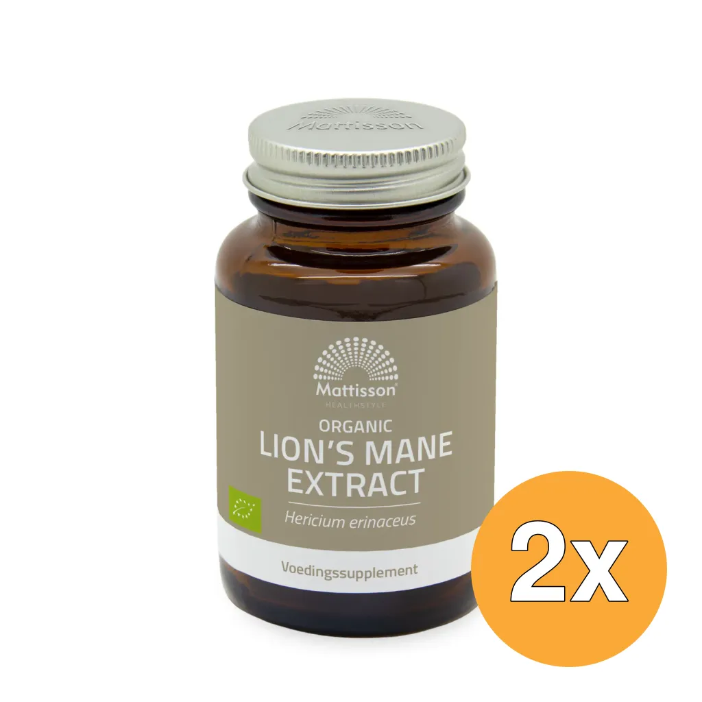 2x Mattisson Biologische Lion’S Mane Extract 500 Mg (60 capsules)