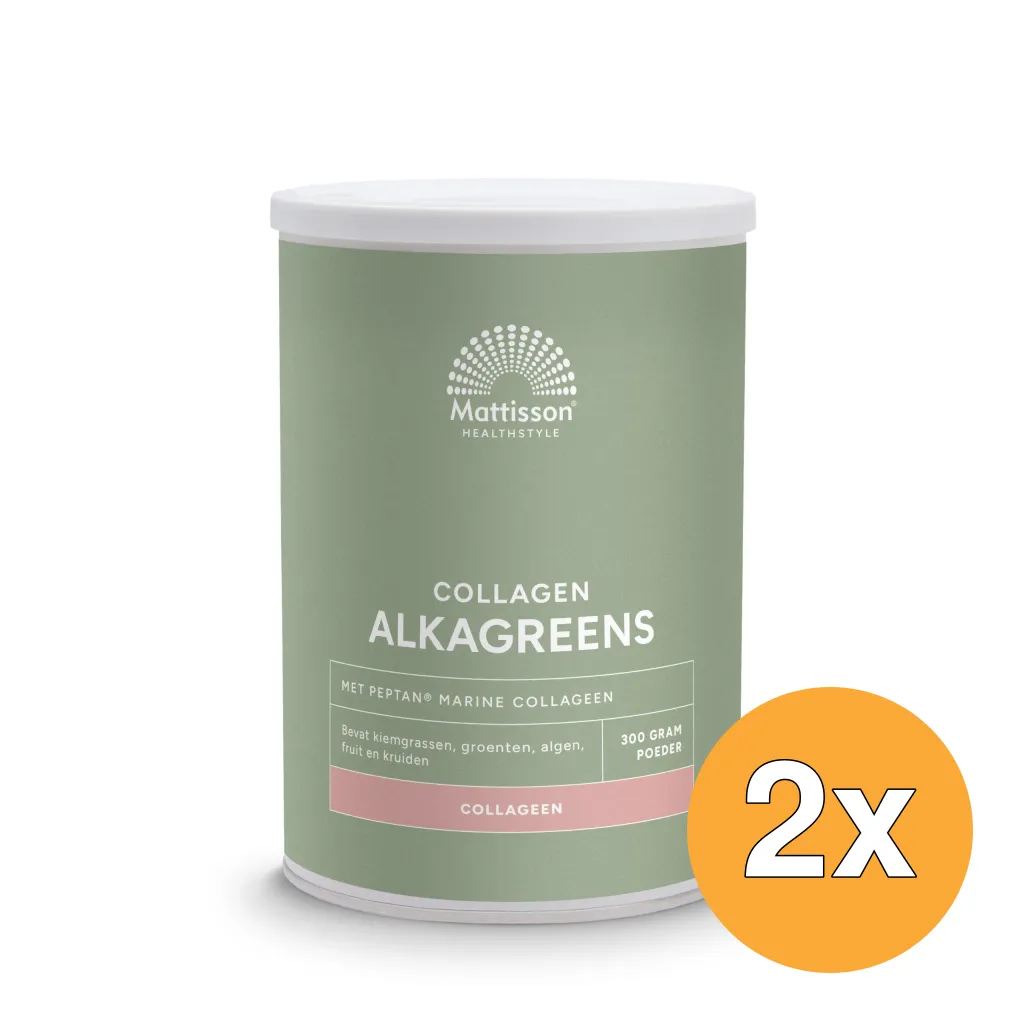 2x Mattisson Collagen Collageen Alkagreens Poeder (300 gr)