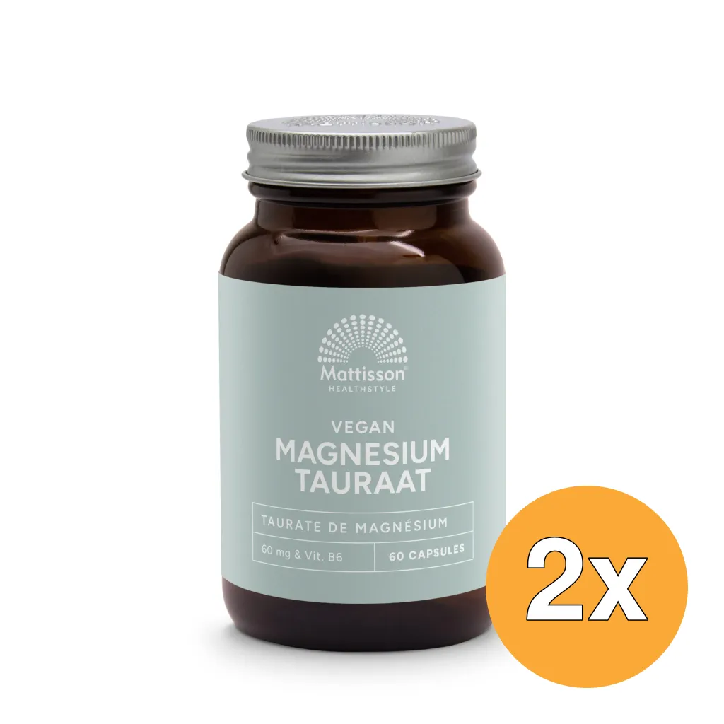 2x Mattisson Magnesium Tauraat Vegan (60 vega capsules)