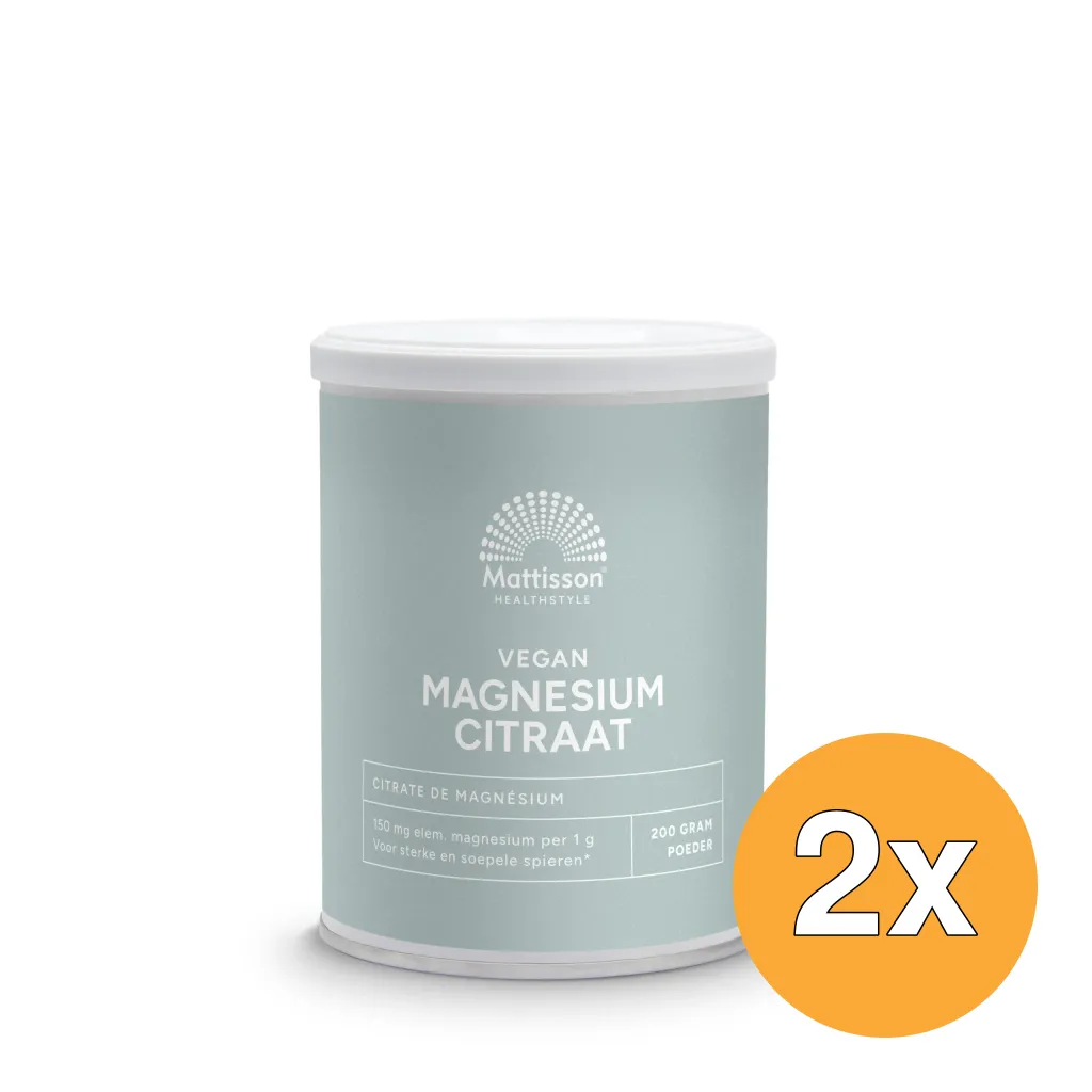 2x Mattisson Magnesium Citraat Poeder 15% (200 gr)