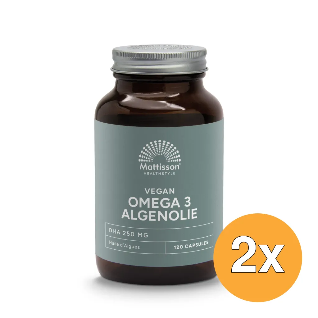 2x Mattisson Vegan Omega-3 Algenolie Dha 260Mg (120 vega capsules)