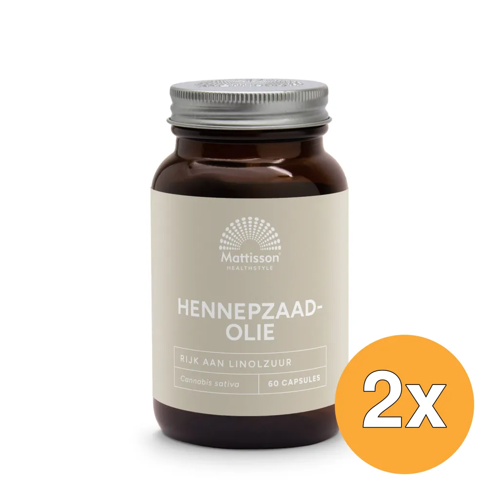 2x Mattisson Hennepzaadolie 1000Mg (60 capsules)