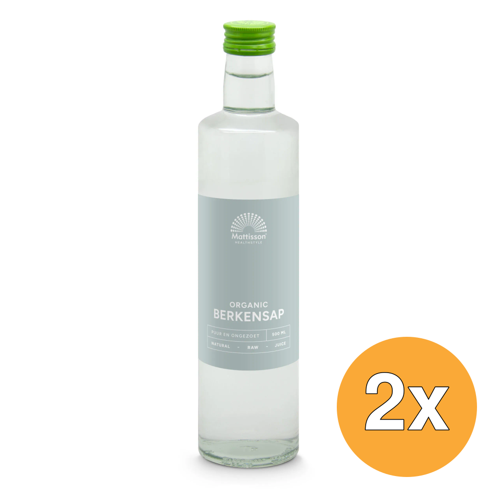 2x Mattisson Absolute Berkensap 100% Puur Sap Bio Raw (500 ml)