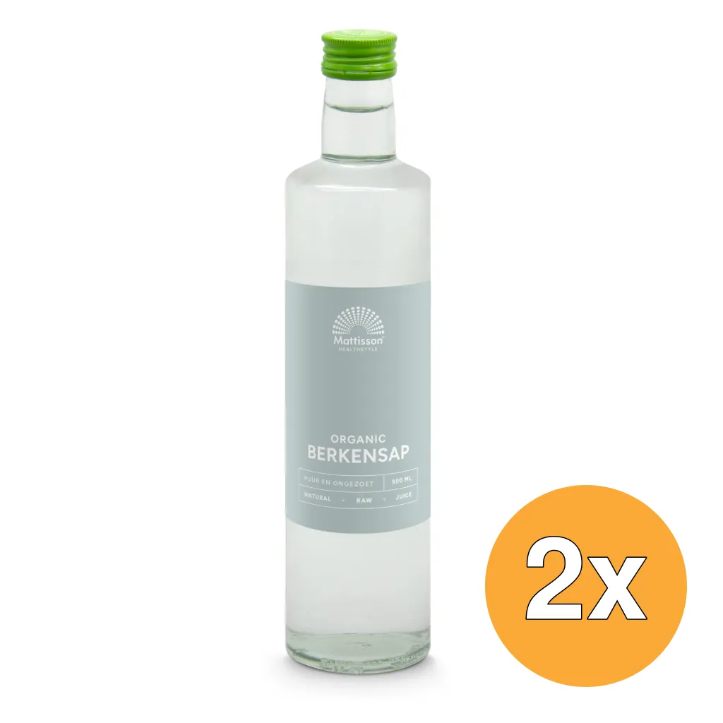 2x Mattisson Absolute Berkensap 100% Puur Sap Bio Raw (500 ml)