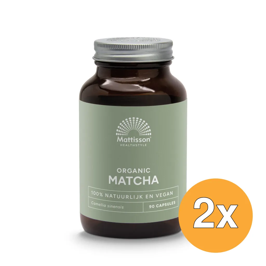 2x Mattisson Matcha 500Mg Camillia Sinensis Bio (90 vega capsules)