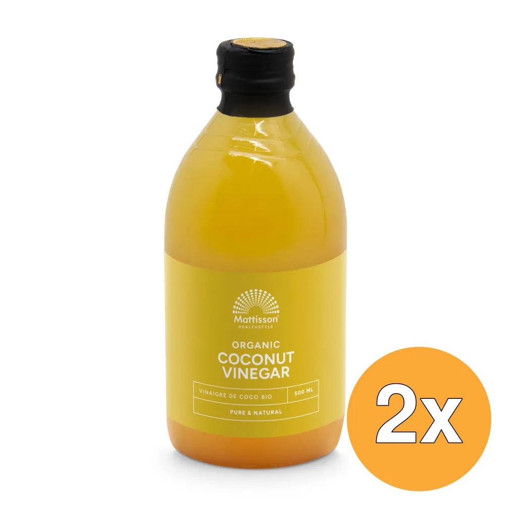 2x Mattisson Organic Coconut Vinegar Pure (500 ml)