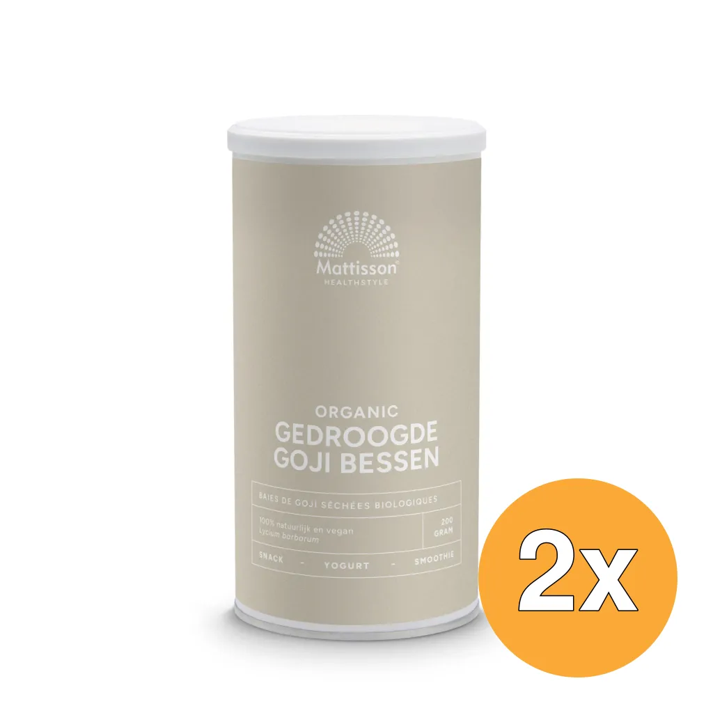 2x Mattisson Bessen Goji Gedroogd Pot Bio (200 gr)