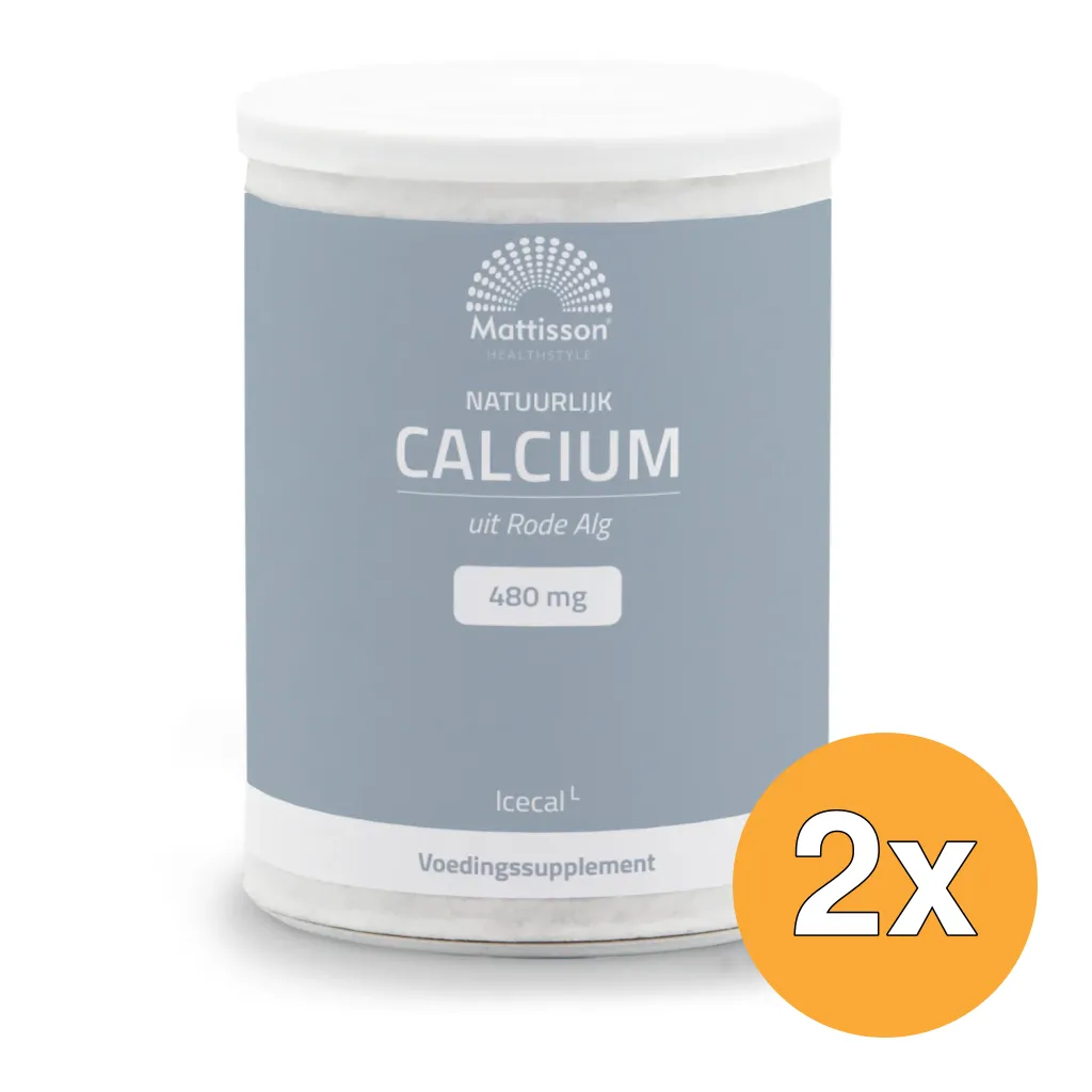 2x Mattisson Natuurlijk Calcium Icecal 480 mg (150 gr)