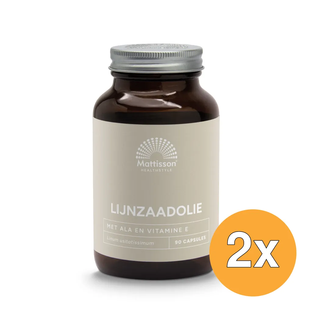 2x Mattisson Lijnzaadolie/Flaxseed Oil 1000Mg (90 capsules)