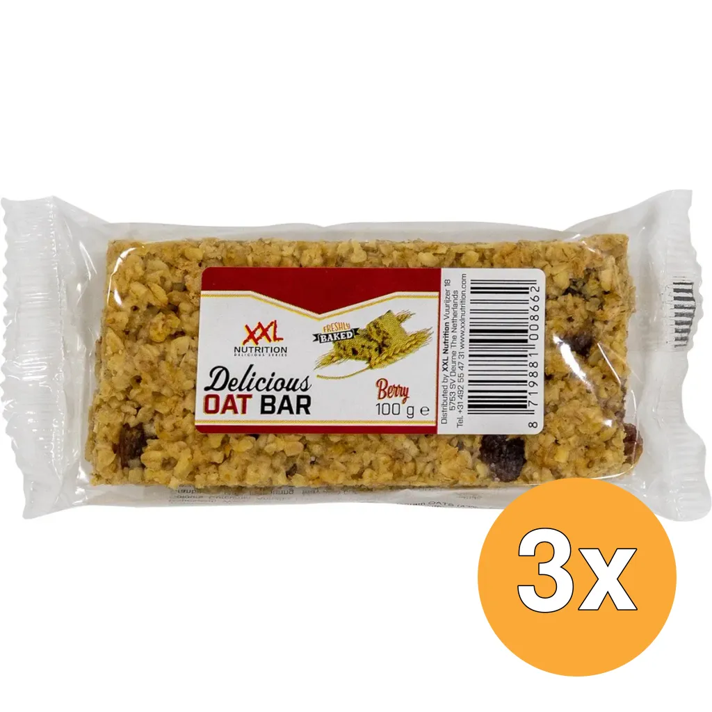3x XXL Nutrition Delicious Oat Bar Bessen (Vegan) (100 gr)