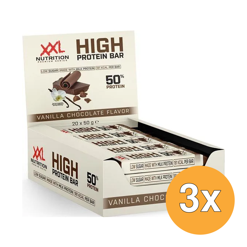 3x XXL Nutrition High Protein Bar Vanilla Chocolate (50 gr)