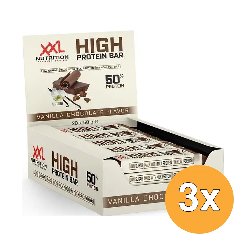 3x XXL Nutrition High Protein Bar Vanilla Chocolate (50 gr)