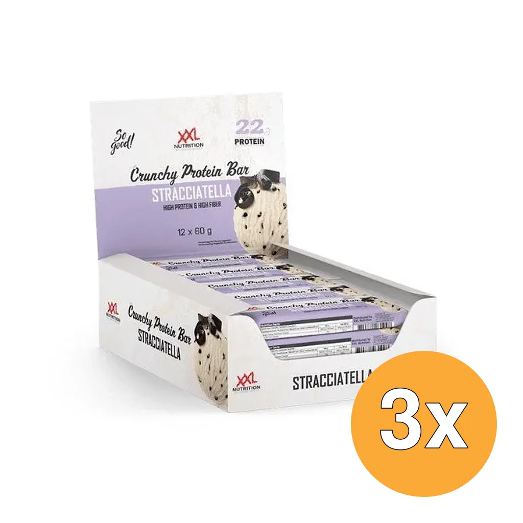 3x XXL Crunchy Protein Bar Stracciatella (60 gr)
