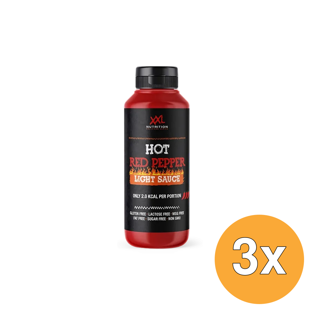 3x XXL Nutrition Light Saus - Hot Red Pepper (265 ml)