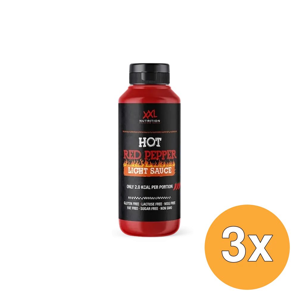 3x XXL Nutrition Light Saus - Hot Red Pepper (265 ml)