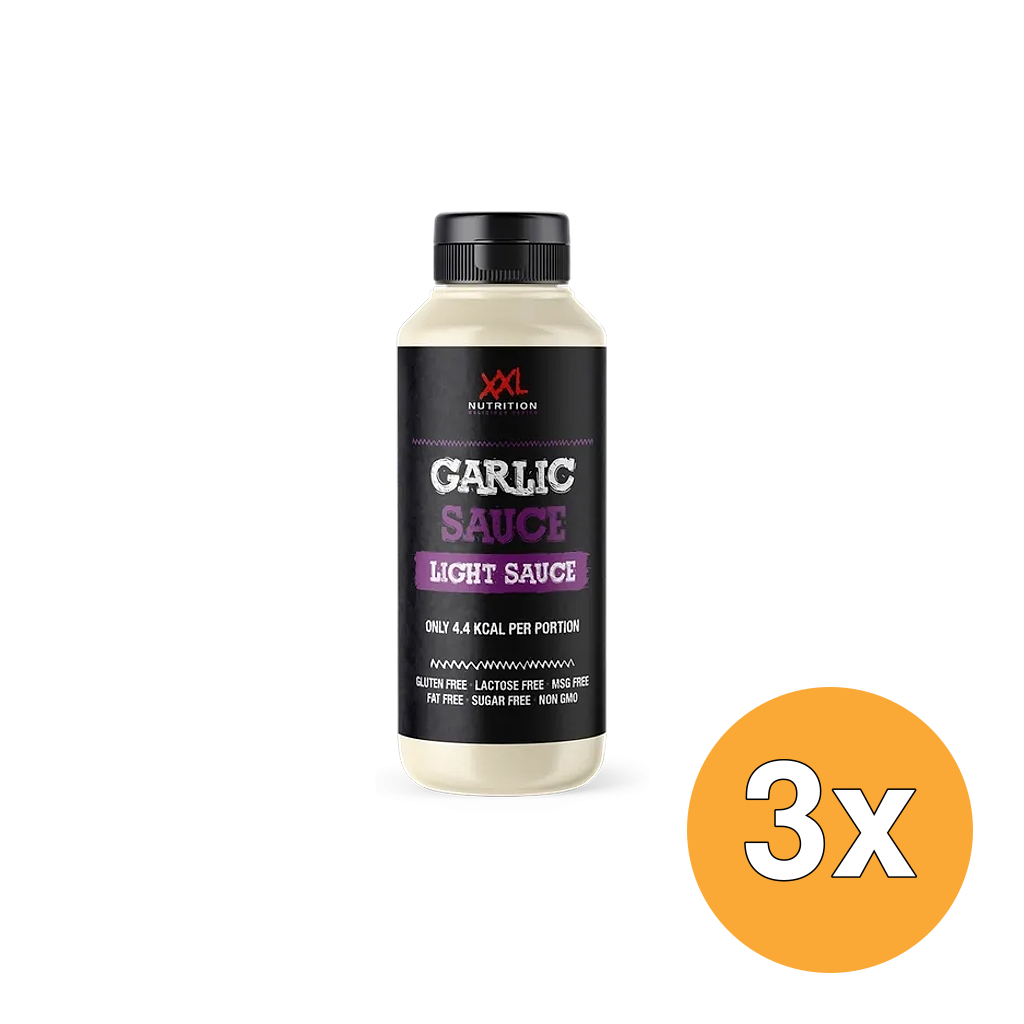 3x XXL Nutrition Light Saus - Garlic (265 ml)