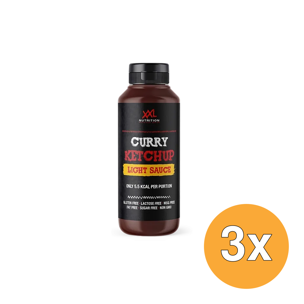 3x XXL Nutrition Light Saus - Curry Ketchup (265 ml)