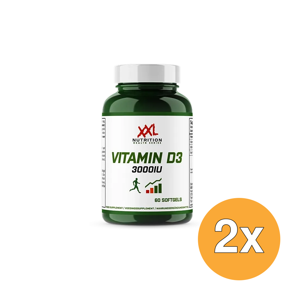 2x XXL Nutrition Vitamine D3 3000Iu (60 Softgels)