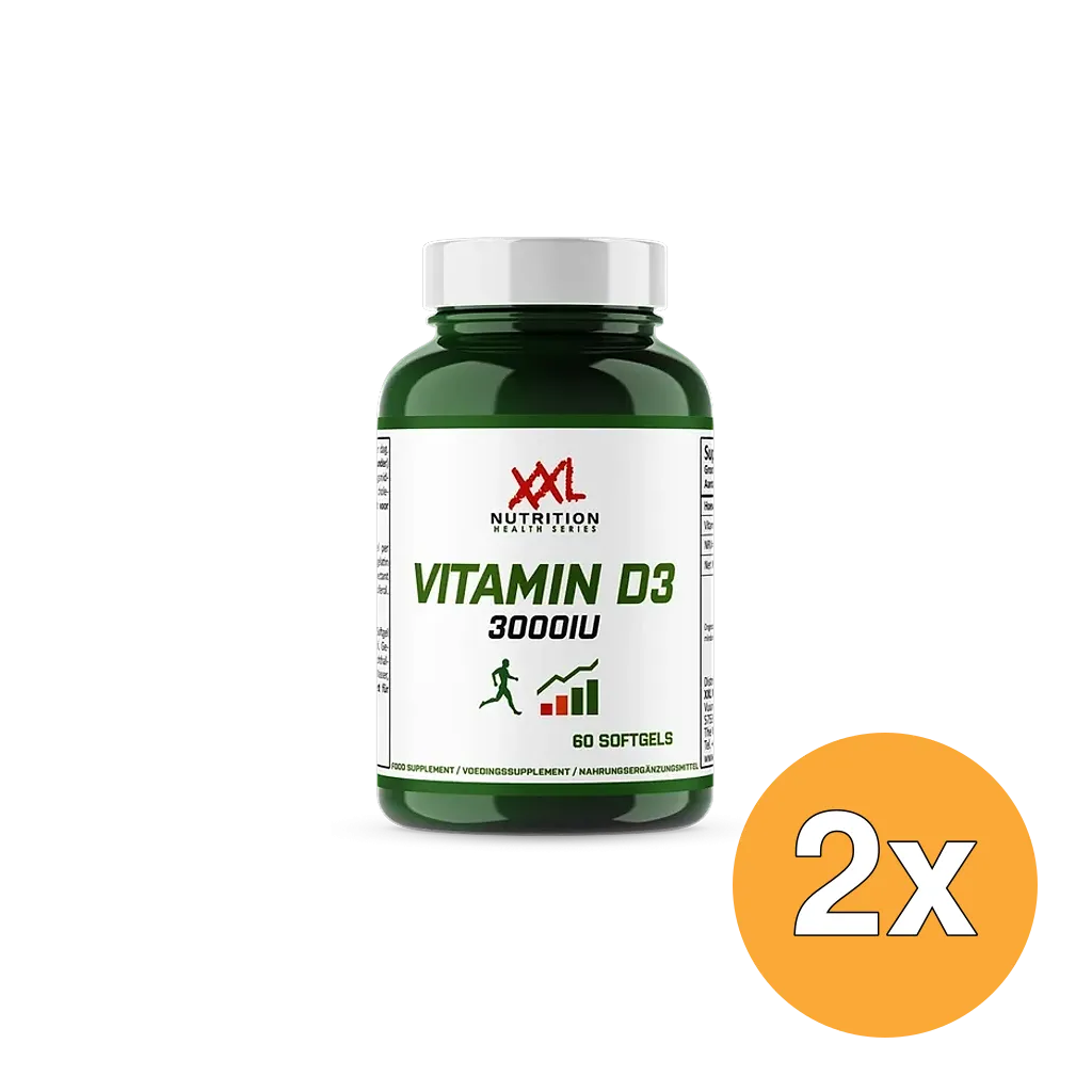 2x XXL Nutrition Vitamine D3 3000Iu (60 Softgels)