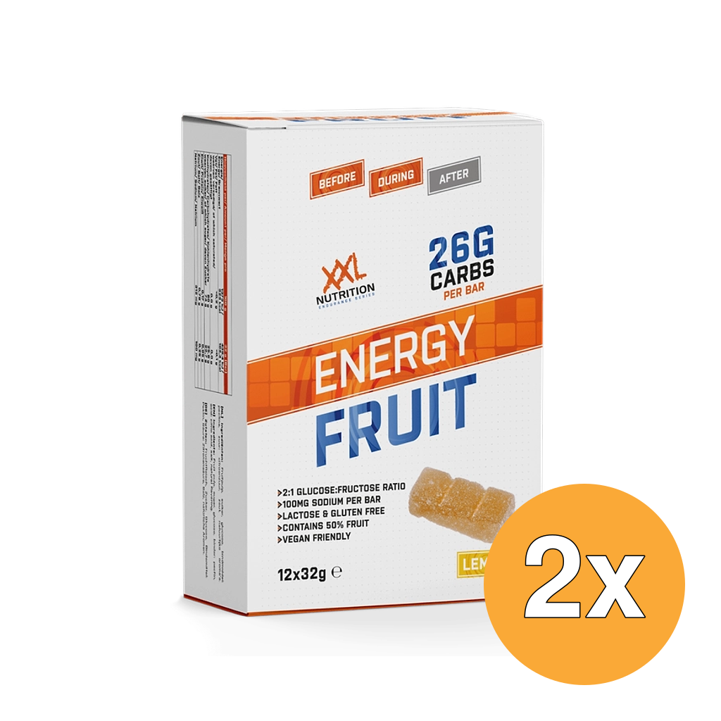 2x XXL Nutrition Energiereep Fruit Lemon (12 x 32 gr)