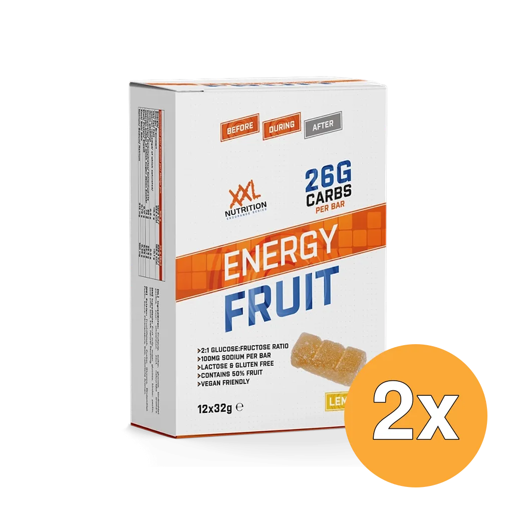 2x XXL Nutrition Energiereep Fruit Lemon (12 x 32 gr)