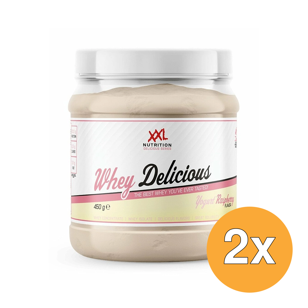 2x XXL Nutrition Whey Delicious Yoghurt Raspberry (450 gr)