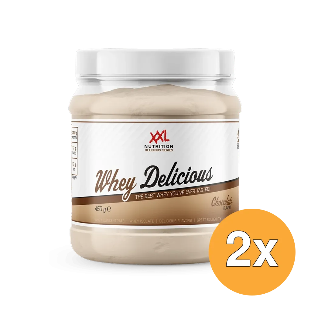 2x XXL Nutrition Whey Delicious Chocolade (450 gr)
