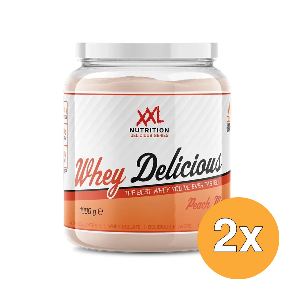 2x XXL Nutrition Whey Delicious Perzik / Mango (1000 gr)